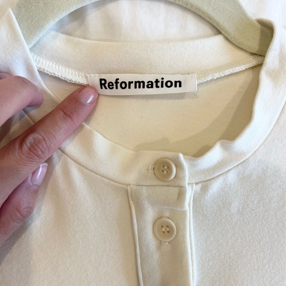 Reformation Crew Neck Dress Cream Size Small - Picture 4 of 12